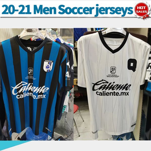 

querétaro f.c. soccer jerseys home blue 20/21 mexico league soccer shirts away white customized men football uniforms, Black;yellow