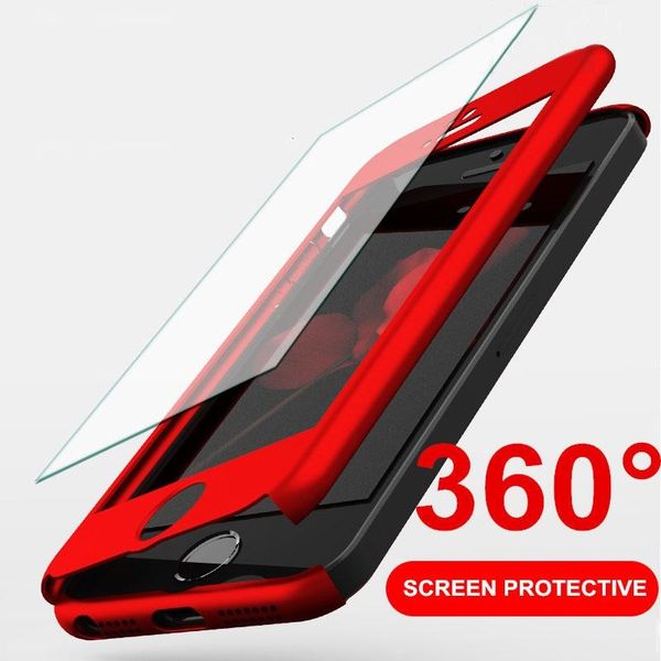 

360 degree full cover phone case for iphone 11 pro max x xs xr 7 8 plus with tempered glass case hard pc shell 6 6s plus x capa