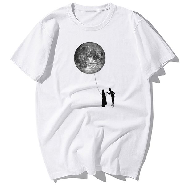 

fashion give you the moon couple lovers t-shirt men summer casual t shirt 100% cotton short sleeve t-shirts harajuku streetwear