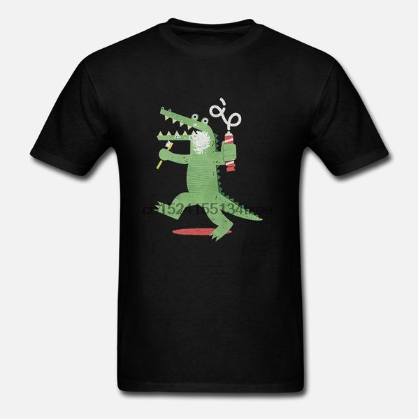 

men tshirt crocodile toothpaste anime pets animals tshirt cool printed t-shirt tees top