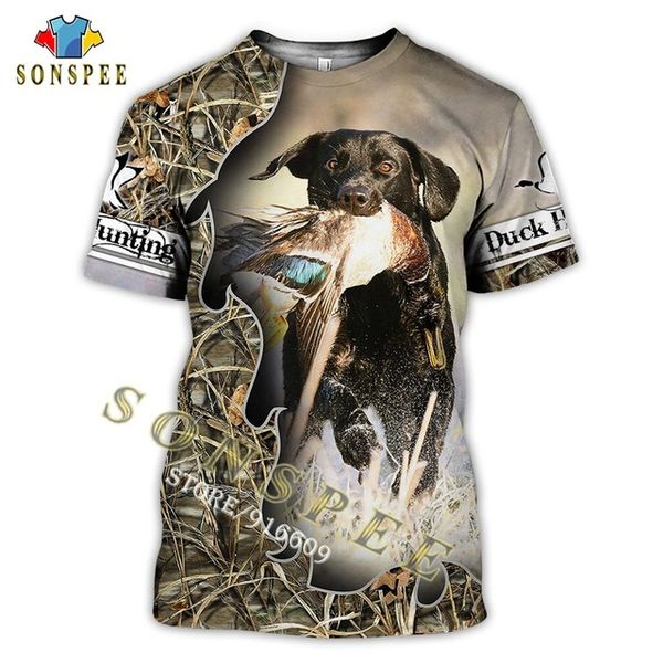 

sonspe camouflage hunting wild duck animal summer 3d print shirts graphic kawaii plus size men clothing