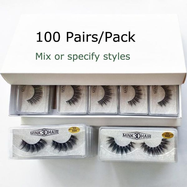 

wholesale eyelashes 20/30/40/50/100 pairs 3d mink lashes natural false eyelashes hand made makeup long eye lashes mink