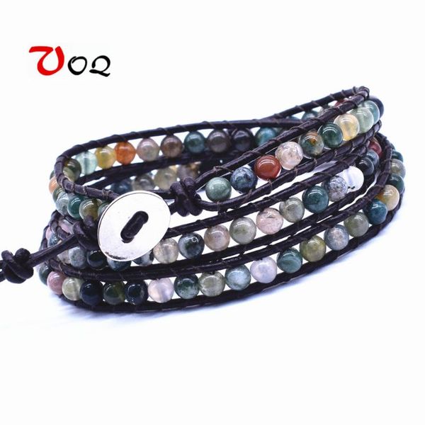 

link, chain chakra bracelet jewelry handmade leather wrap multi color beads natural stone bracelets for men women friend gifts, Black