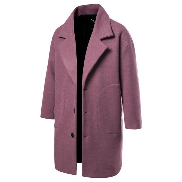 

Men Winter Wool Coat Mens New Fashion Solid Color Warm Thick Wool Blends Woolen Pea Coat Male Trench Coat Overcoat