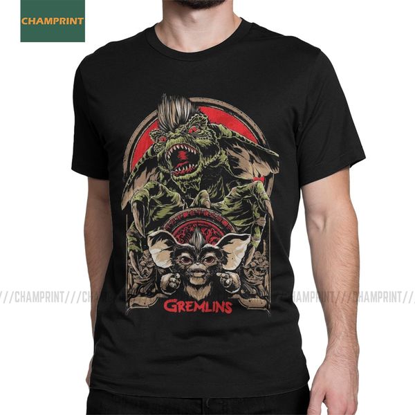 

gremlins men's t shirts gizmo 80s movie mogwai monster horror retro sci fi creative tees short sleeve t-shirts cotton 6xl