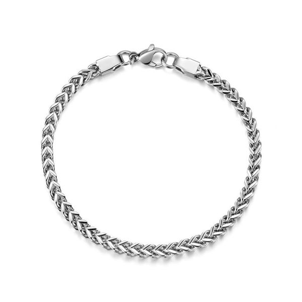 

new arrival 316l titanium steel 4mm 6mm front and back chain bracelet fashion cool men's jewelry christmas gift drop shipping, Black