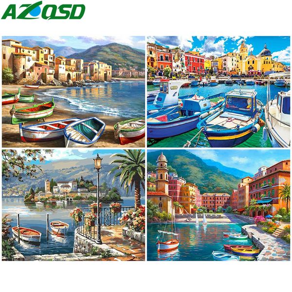 

azqsd paint by numbers venice landscape unique gift coloring by numbers ship picture for living room home decoration