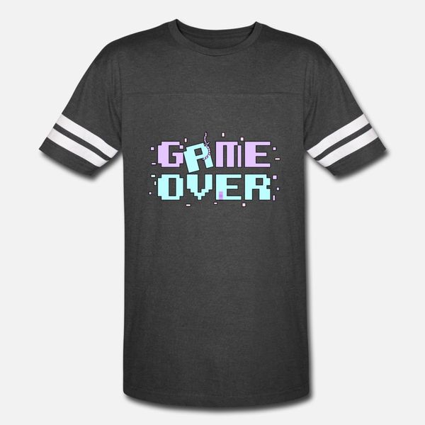

game over yami kawaii pastel goth t shirt men custom 100% cotton crew neck original anti-wrinkle breathable spring autumn family shirt