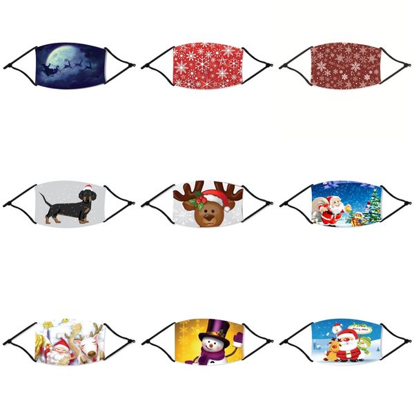 

letter printing face christmas mask luminous 3 layers black christmas masks anti dust reusable washed cotton designer christmas masks 7st#84