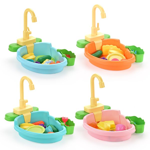 

kids simulation kitchen dishwasher toy pretend play house games baby toys electric water wash basin vegetable fruit kids gifts