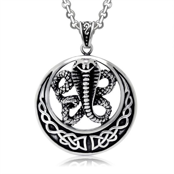

hemiston retro pattern powerful mysterious pendant made of titanium steel pendant necklace, Silver