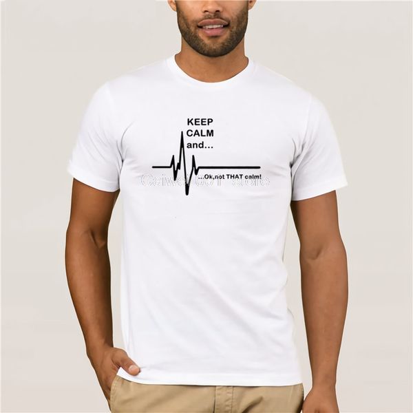 

fashion t shirt men 2019 summer keep calm and not that calm funny ekg heart rate brand clothing men's cool short sleeve t shirt