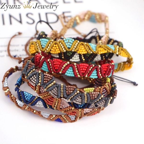 

5pcs, 2020 japan miyuki friendship boho style weaving adjustable rope popular bracelets, Golden;silver