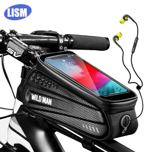 

car & truck racks bicycle bag waterproof front bike cycling 6.5 inch mobile phone tube handlebar bags mountain accessories