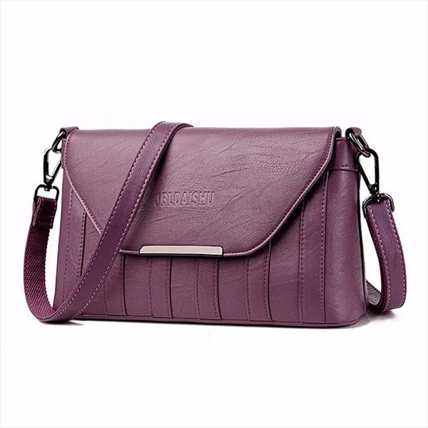 

2020 women purple small shoulder bags elegant female envelope bags pu leather crossbody bag red black grey