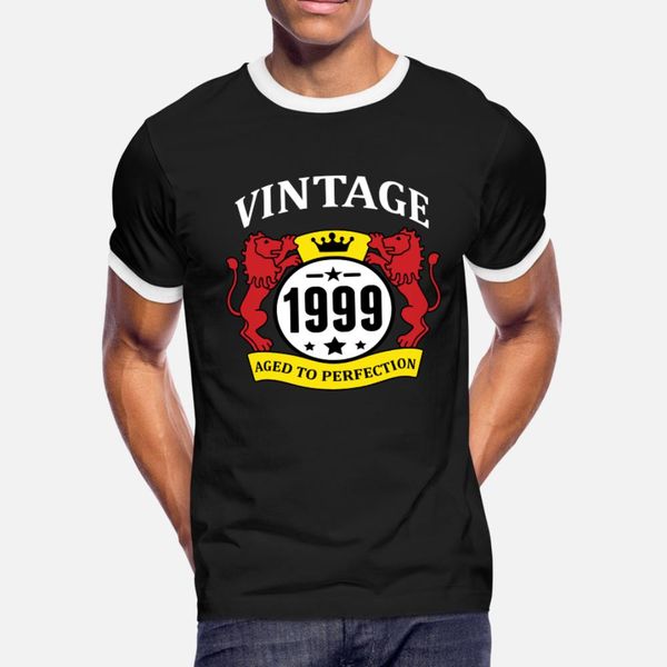

vintage 1999 aged to perfection t shirt men knitted short sleeve euro size s-3xl clothes famous comical spring original shirt