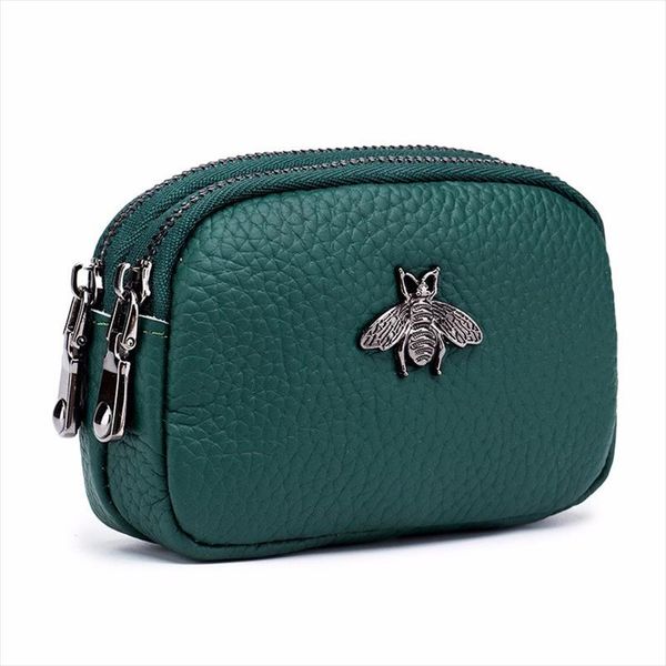 

women clutch coin purse double layer simple pu leather short wallet card holder organizer bags mini classic cute money bags, Red;black
