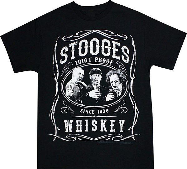 

the three stooges idiot proof whiskey men's summer style fashion men casual tees novelty t shirts