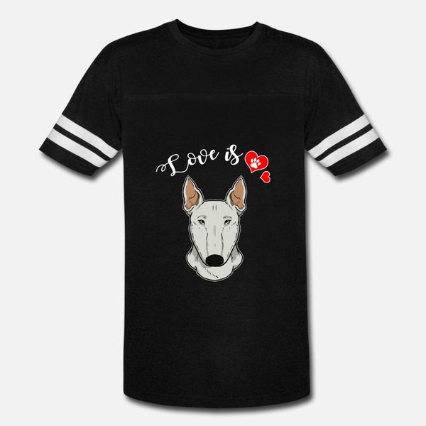 

love is bull terrier dog owner paw heart gift t shirt men printing short sleeve s-xxxl slim sunlight funny spring letter shirt