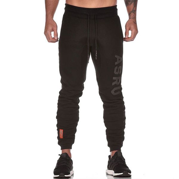 

mens size asrv breathable long printing jogger pants sports casual m-3xl cross-pants pants training male av loose nwuas, Black