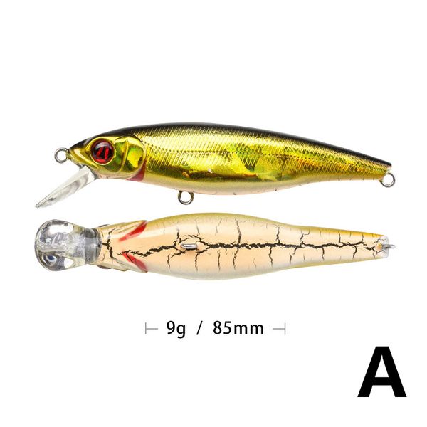 

1pcs fishing minnow lures 8.5cm/9g artificial freshwater popper long tongue crankbait wobblers perch hard bait fishing tackle