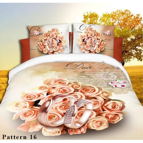 

4pcs/set flower animals print 3d bedding sets comforter bed clothes duvet cover set winter bedspread  size bedlinen