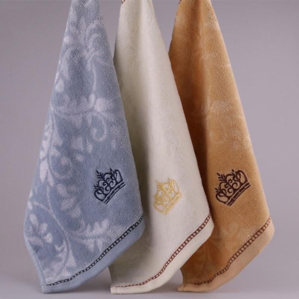 

soft cotton hand face towel square towel absorbent crown embroidery towels 3 colors
