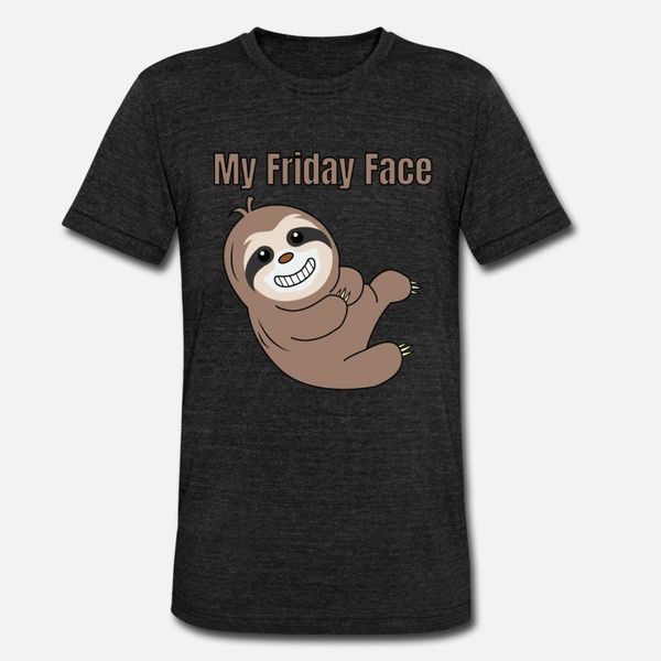 

funny lazy but cute design my friday face t shirt men customized tee shirt round neck clothing graphic comical spring slim shirt