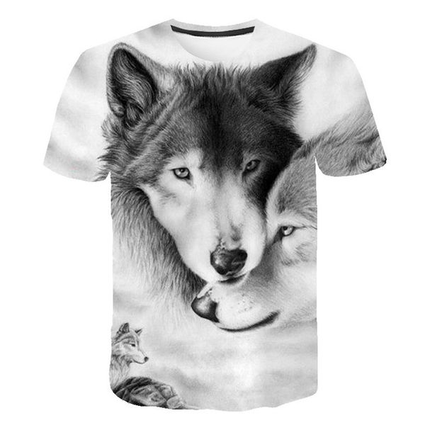 

tiger 3d wolf male 3d print shirts harajuku anime horror men clothing