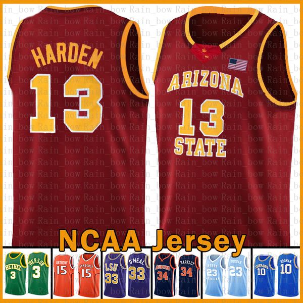 

college basketball wears arizona state kyrie kawhi james 13 harden ncaa leonard irving stephen 30 curry basketball jersey dwyane 3 wade coll, Black
