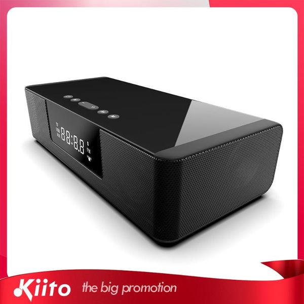

kiito y11-1 20w bluetooth speaker alarm clock fm radio theater led display portable speaker wireless bluetooth