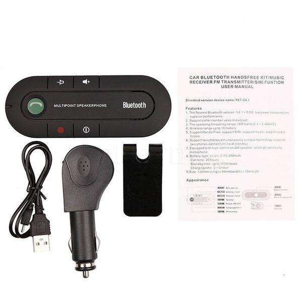

2017 super speakerphone wireless bluetooth handscar kit mp3 music player receiver car charger for smartphone dual phones connection