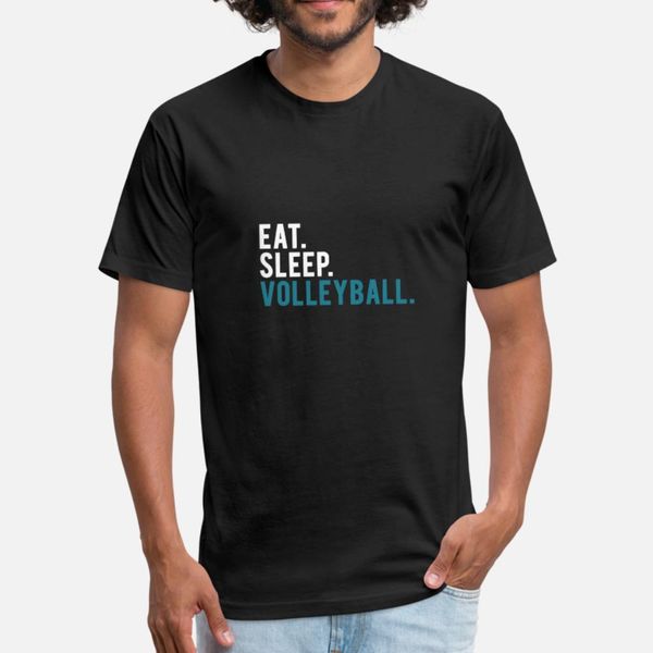 

eat sleep volleyball a gift item for players t shirt men knitted tee shirt s-xxxl clothes gift fashion summer style letters shirt