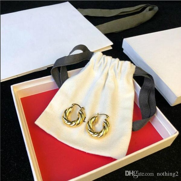 

luxury designer jewelry women earrings minimalist twist designer plated 18-karat gold hoop earrings banquet jewelry gift, Golden;silver