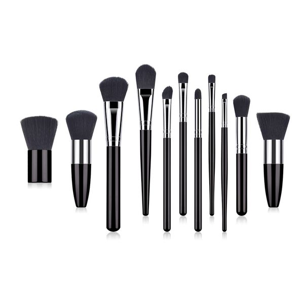

makeup brushes 11pcs wooden handle make up brush set blush foundation powder cosmetic tools eye shadow blending eyeliner eyelash eyebrow