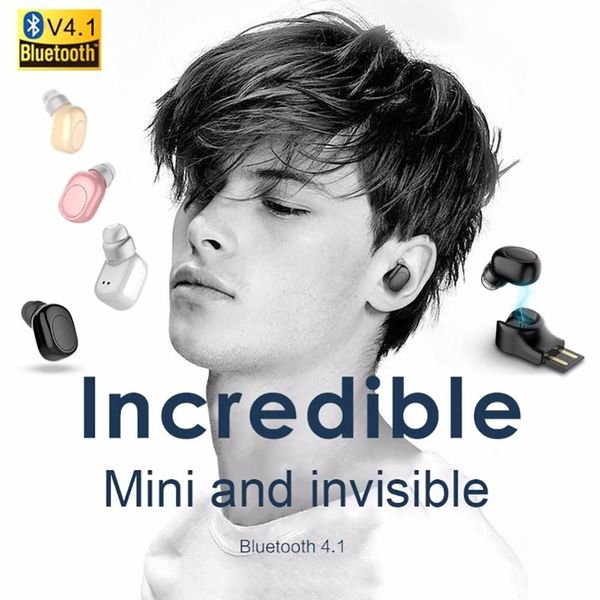 

x11 mini bluetooth earbud wireless in ear headphone headset with mic magnetic usb charger stereo earphone for iphone x samsung lg universal