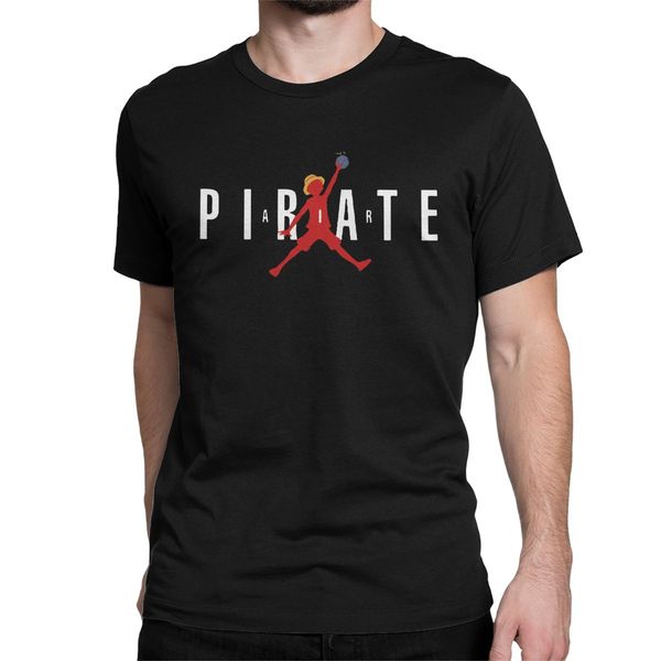 

classic air pirate t-shirt for men round neck pure cotton t shirt anime one piece luffy short sleeve tee shirt clothes