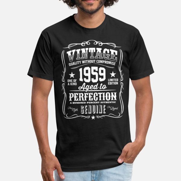 

vintage 1959 aged to perfection white print t shirt men print tee shirt plus size 3xl vintage crazy building spring outfit shirt