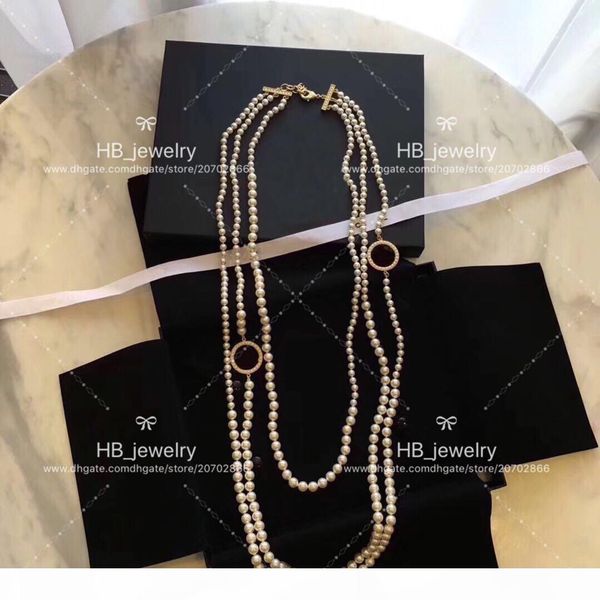 

popular fashion brand high version pearl necklace designer jewelry for women party wedding luxury jewelry for bride with box, Silver