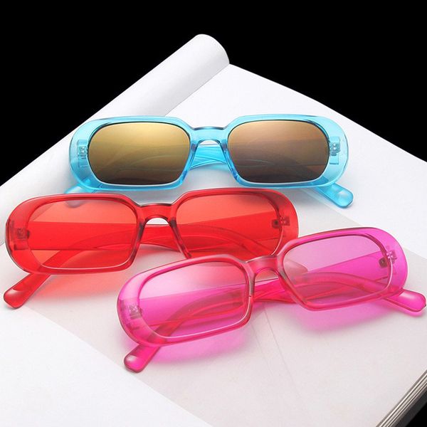 

fashion small frame sunglasses women leopard retro rectangle sun glasses ladies candy color transparent shade female eyewear, White;black