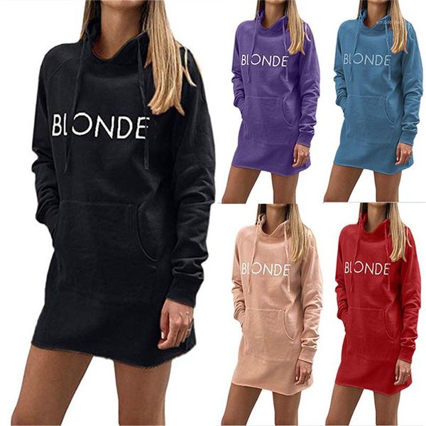 

fashion pullover letter printed dresses female casual hooded clothes womens designer dress, Black;gray
