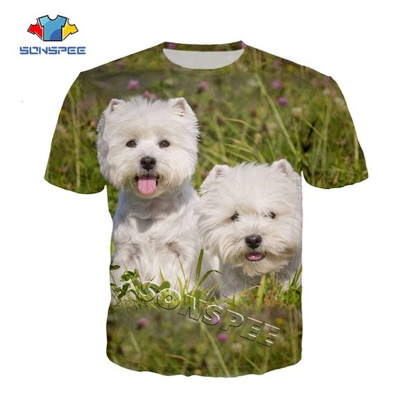 

clothing cute dog west highland white terrier animals summer 3d print shirts aesthetic funny anime men clothing