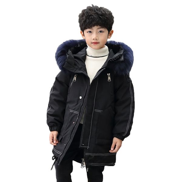 

boys winter jacket 2020 new boy clothes 8 10 12 14 years old hooded thick warm kids snowsuit coat for boy children clothing, Blue;gray