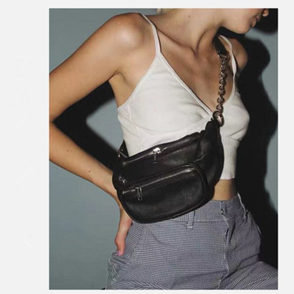 

fashion new messenger shoulder crossbody chain women's waist packs multi-function pocket bag travel female