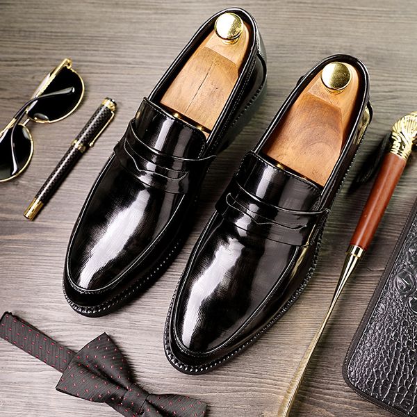 

dress shoes mens loafers leather business office wedding man moccasin party footwear oxfords ghn78, Black