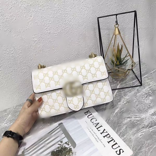 

2020 luxury gg marmont women's chain one shoulder pair g 431777 printed leather portable shoulder bag with shoe box