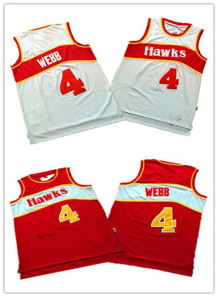 

atlanta ястребы men # 4 мотыга webb swingman city nba баскетбол джерси, Black