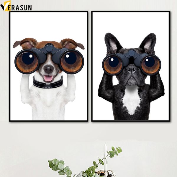 

funny greyhound french bulldog dog wall art canvas painting nordic posters and prints animal wall pictures for living room decor