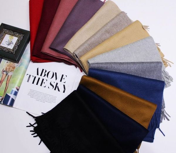 

scarf thicken money 100% goat velvet solid color tassel scarf lady keep warm scarf shawl, Blue;gray