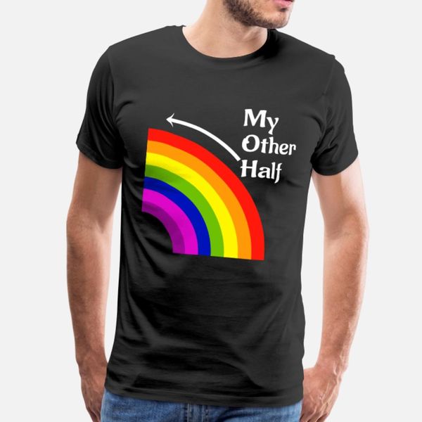 

my other half rainbow left matching t shirt men design short sleeve size s-3xl cool loose humor summer cool shirt